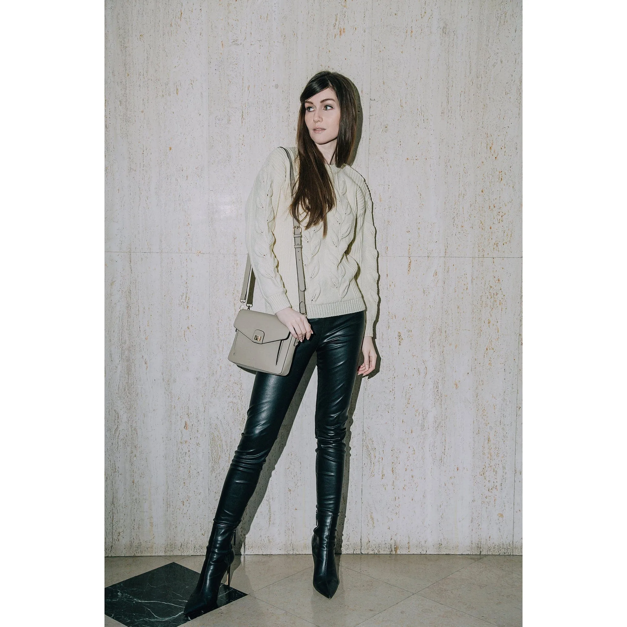 Faustine Desserto® Cactus Leather Vegan Crossbody Bag | Beige