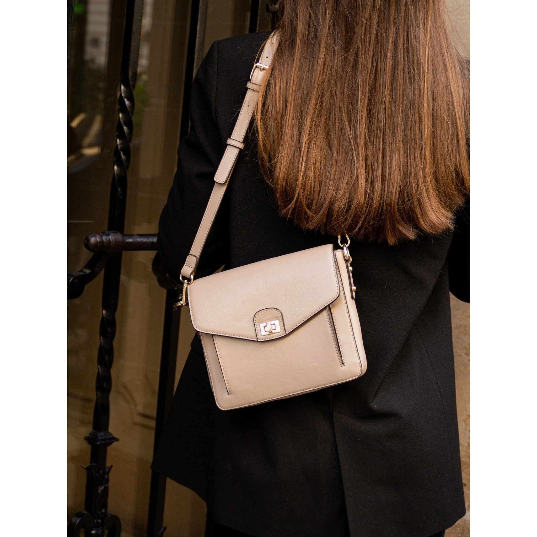 Faustine Desserto® Cactus Leather Vegan Crossbody Bag | Beige