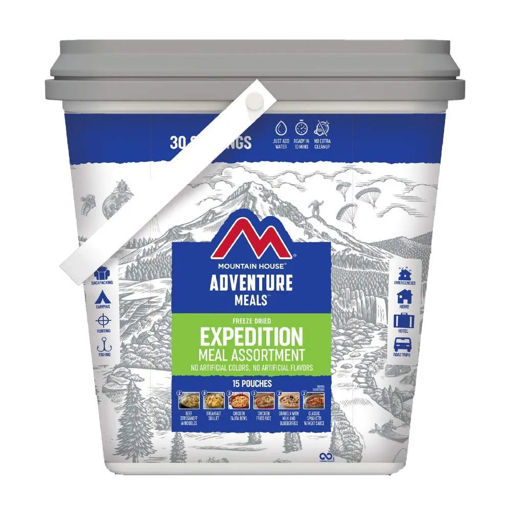 Freeze Dried Backpacking & Camping Food 15 Pouches - Expedition Bucket