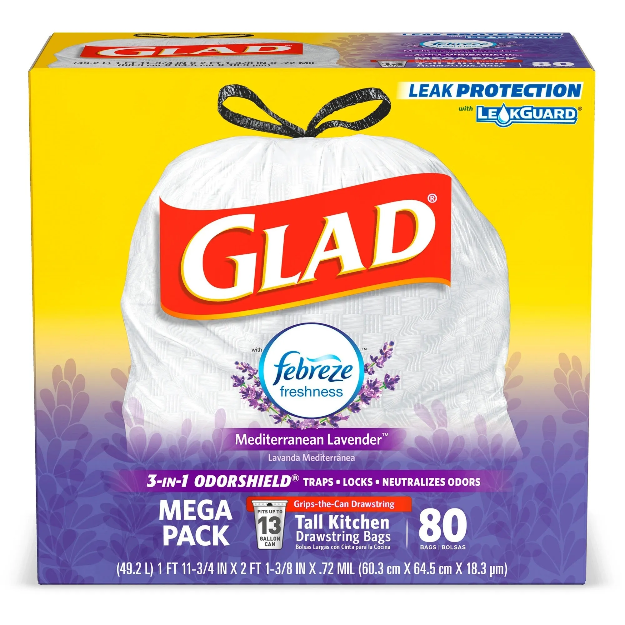 Glad ForceFlex Tall Kitchen Drawstring Trash Bags