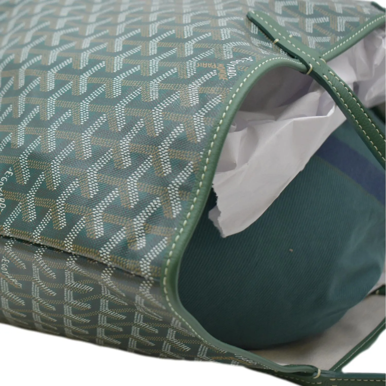 GOYARD Saint Louis GM Canvas Tote Bag Green