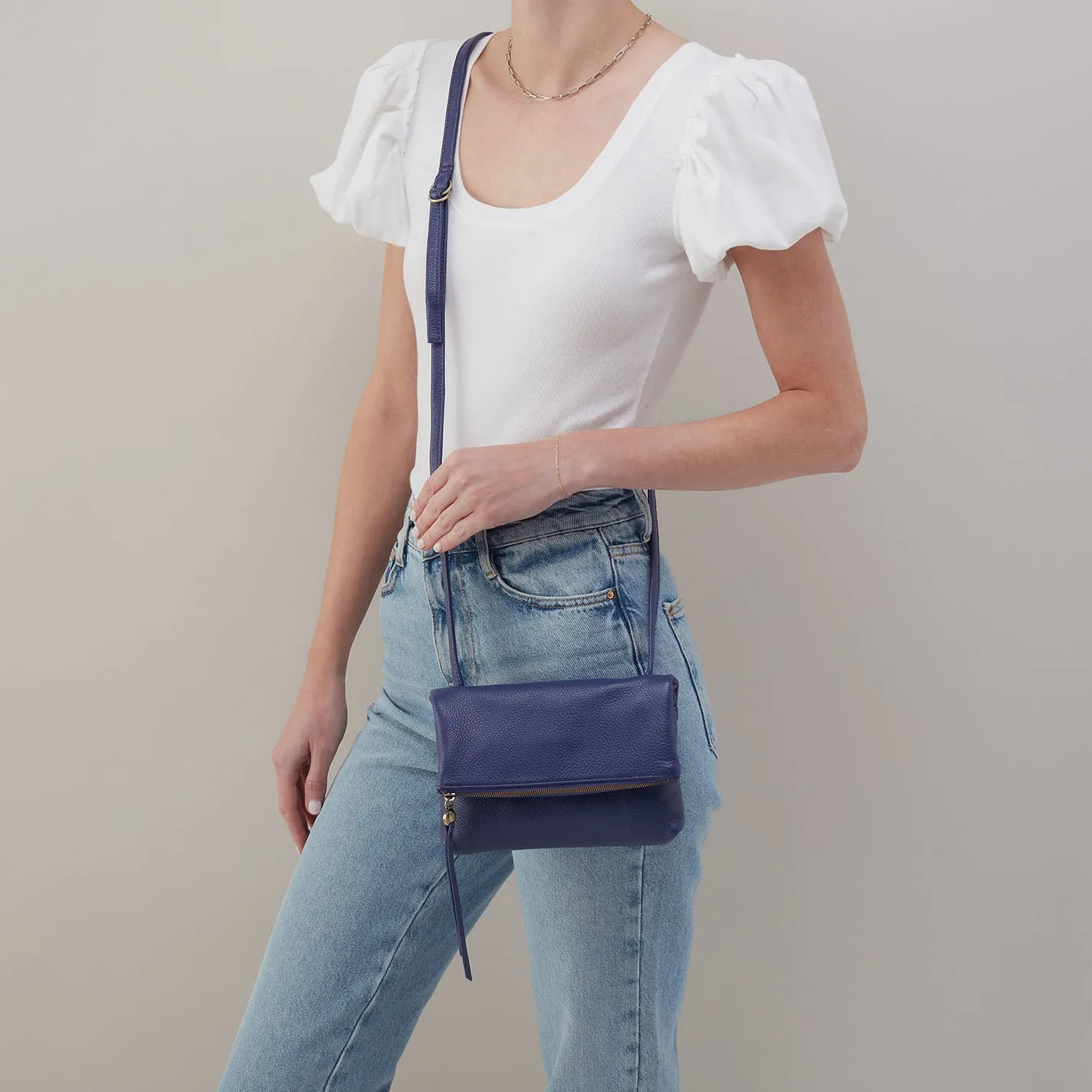 Grant Small Crossbody In Pebbled Leather - Dark Iris