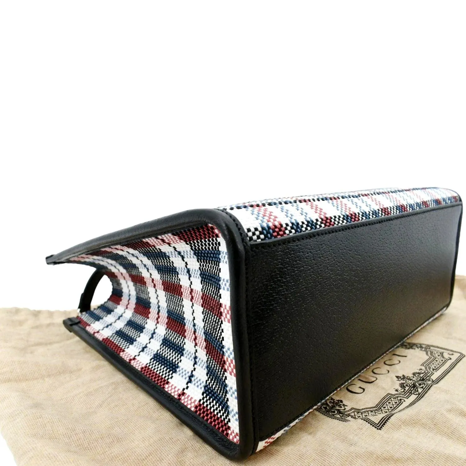 GUCCI Iccug Checked Embroidered Canvas Tote Bag Multicolor 659983