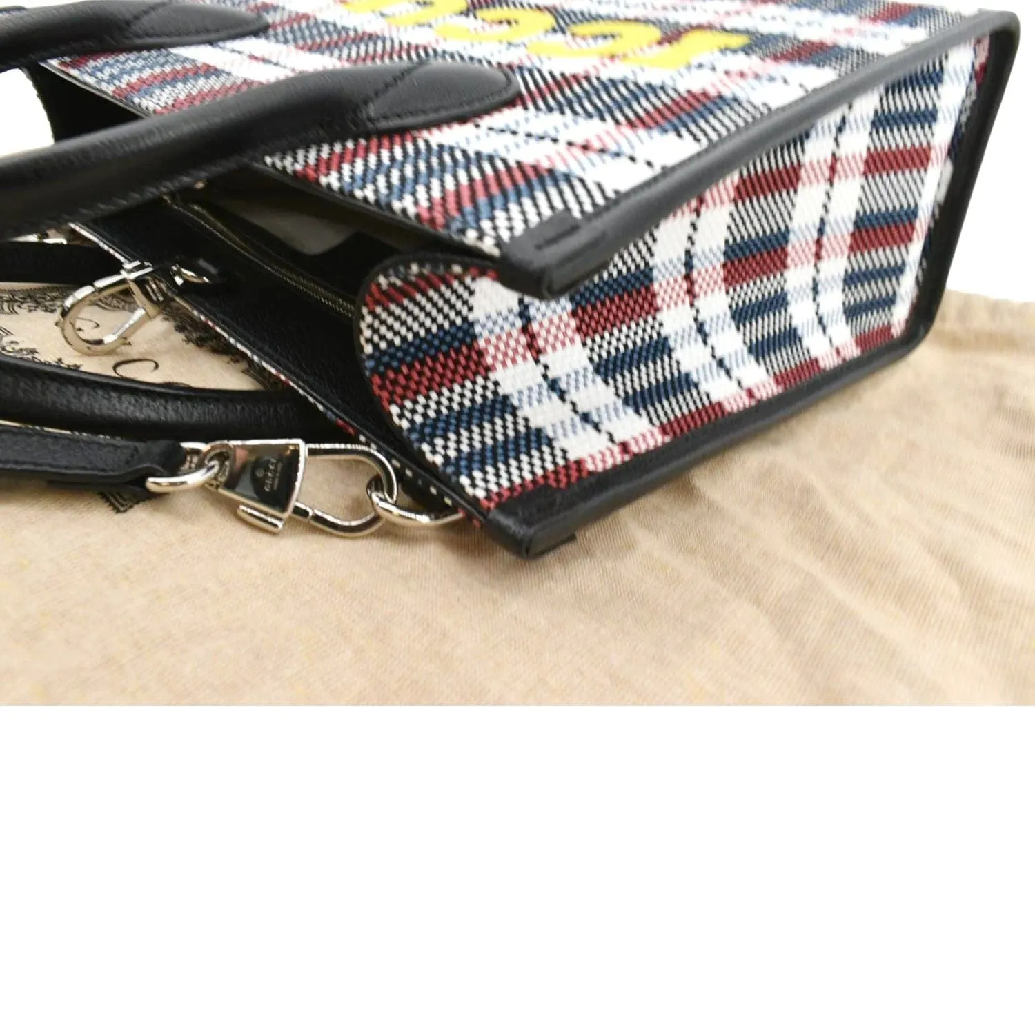 GUCCI Iccug Checked Embroidered Canvas Tote Bag Multicolor 659983