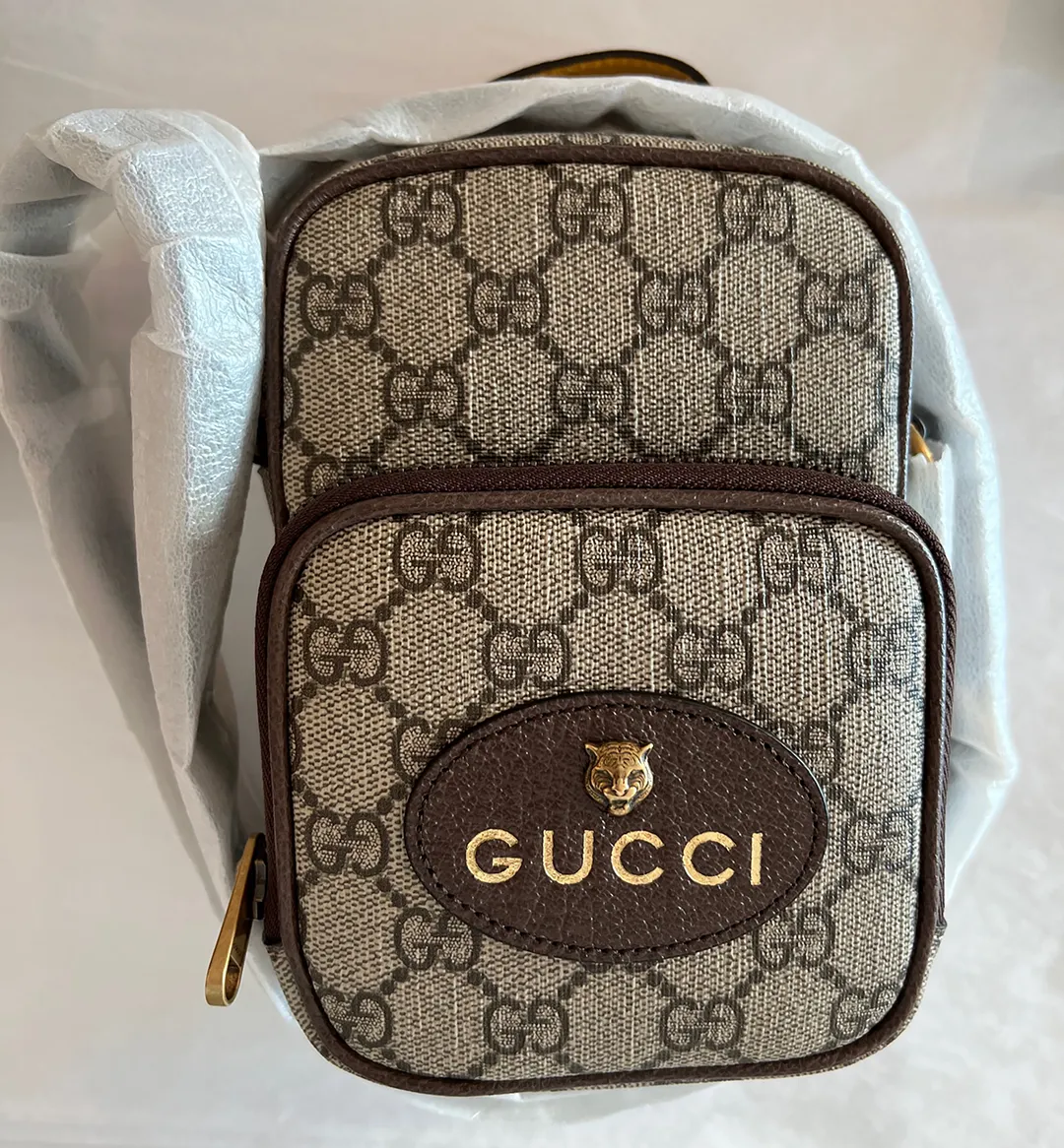 Gucci Neo Vintage Logo Mini Beige Ebony GG Brown Italy Shoulder Bag Handbag New
