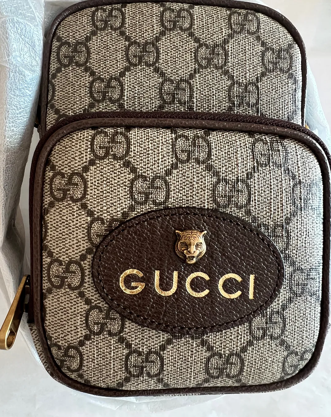 Gucci Neo Vintage Logo Mini Beige Ebony GG Brown Italy Shoulder Bag Handbag New