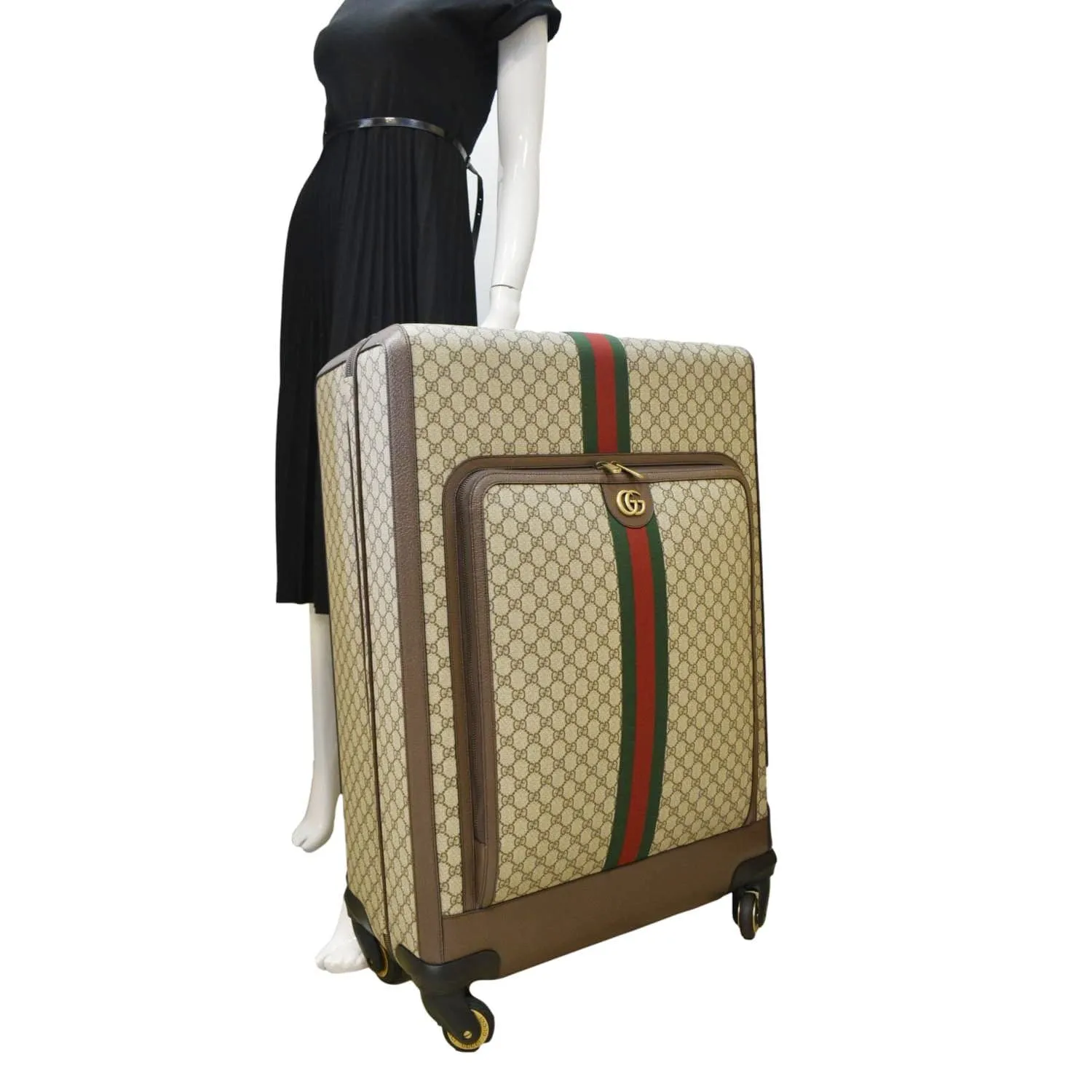GUCCI Ophidia Trolley GG Supreme Canvas Travel Bag Beige 728305
