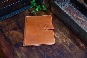 Handmade Leather Magnetic Closure Padfolio - Terra Tan