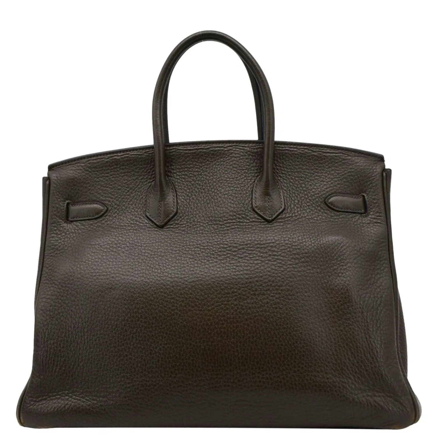HERMES Birkin 35 Square Togo Leather Tote Bag Brown