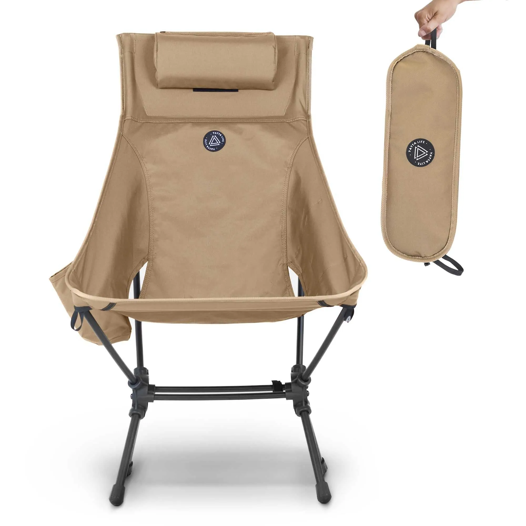 High Back Ultralight Folding Camping Chairs With Storage Pouches by YATTA