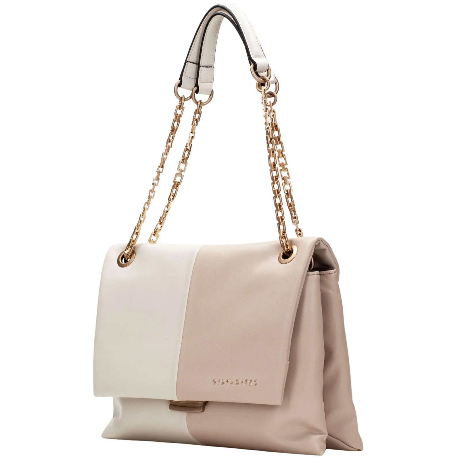 Hispanitas Latte & White Chain Strap Bag