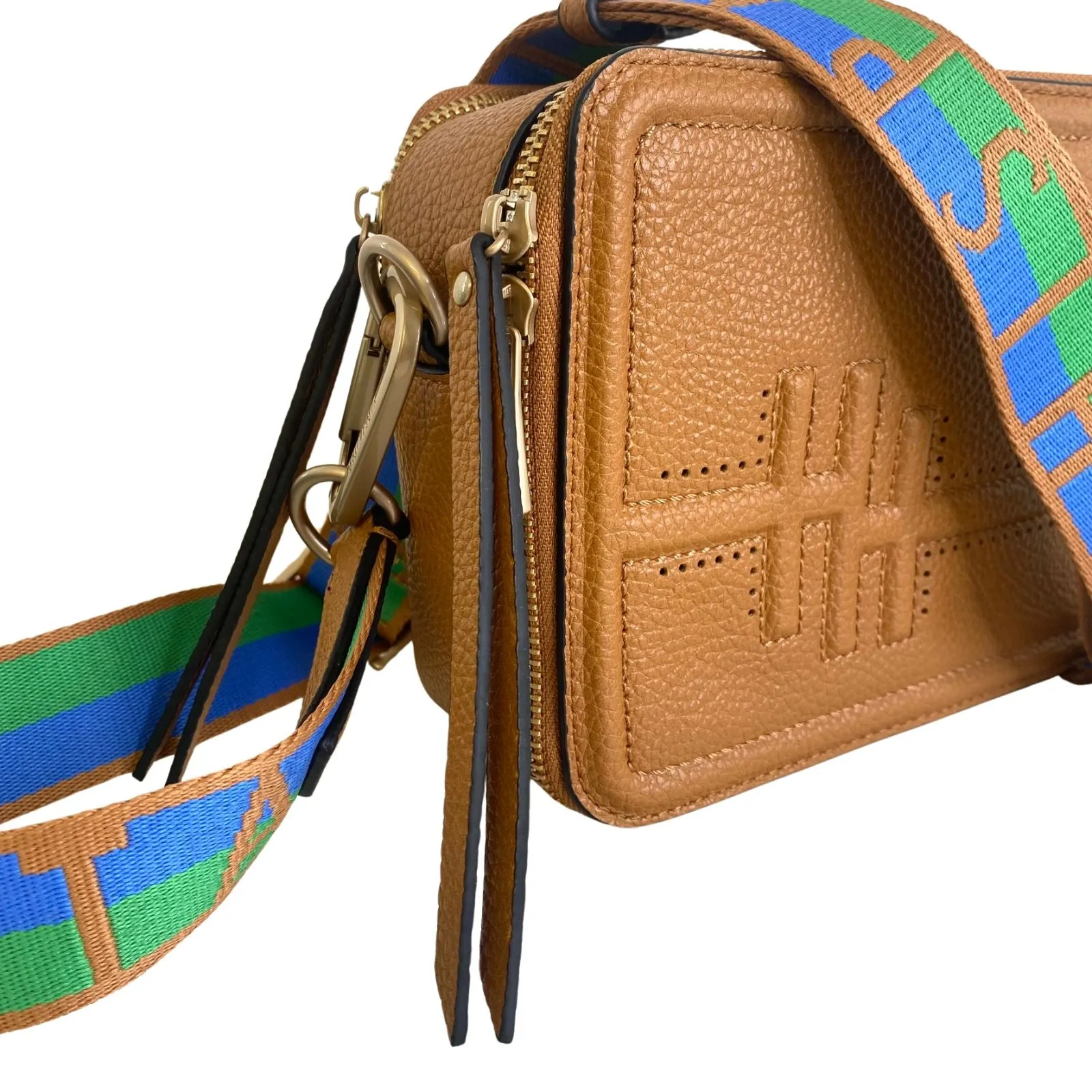 Hispanitas Tan Leather Crossbody Camera Bag