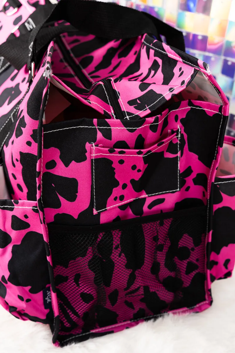 Hot Pink Milkin' It with Black Trim Large Organizer Tote