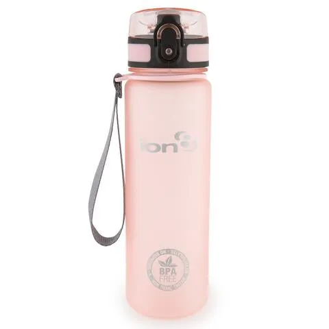 Ion8 Slim 600ml Water Bottle - Rose Quartz
