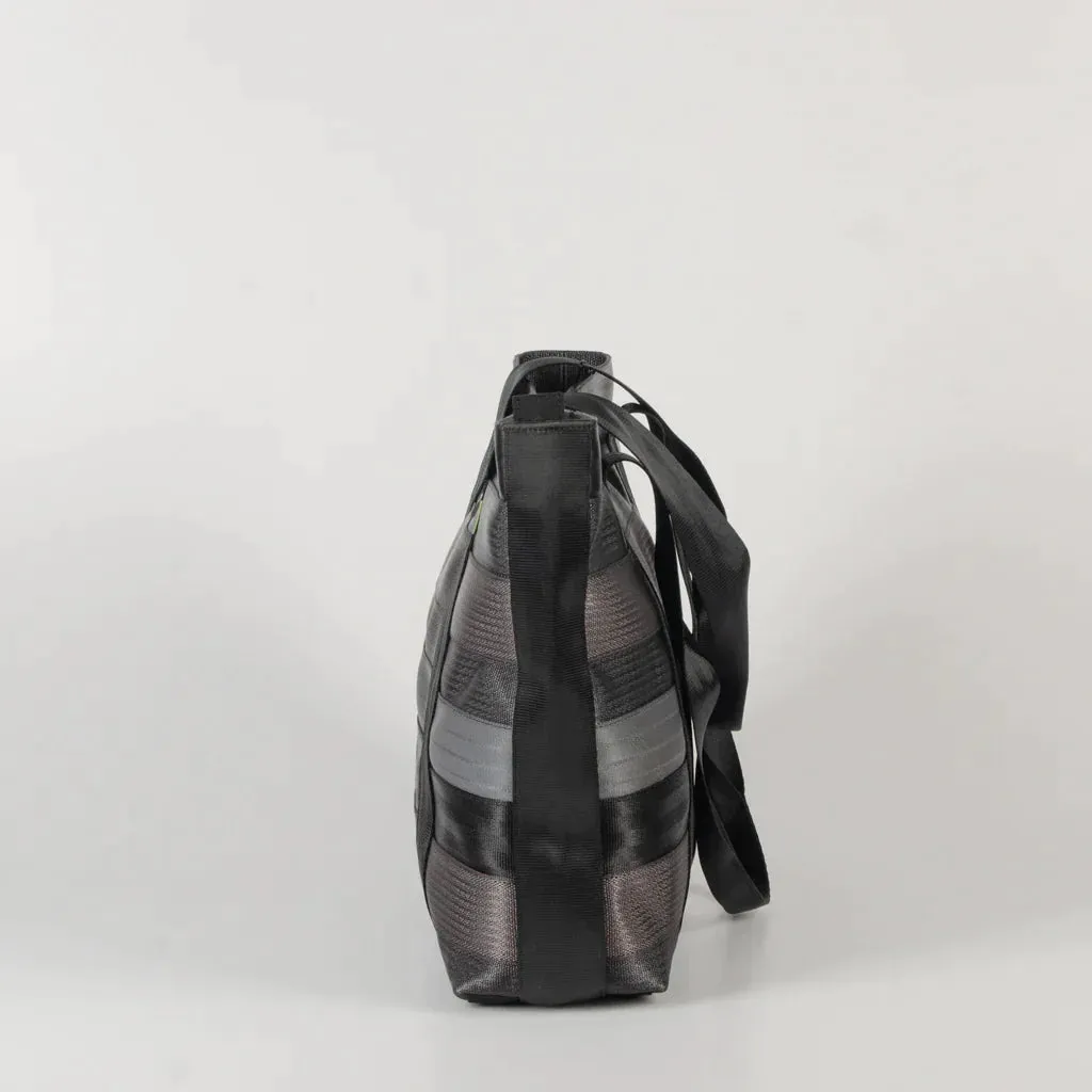 Jaggery Noir Surplus Tote in Rescued Car Seat Belts