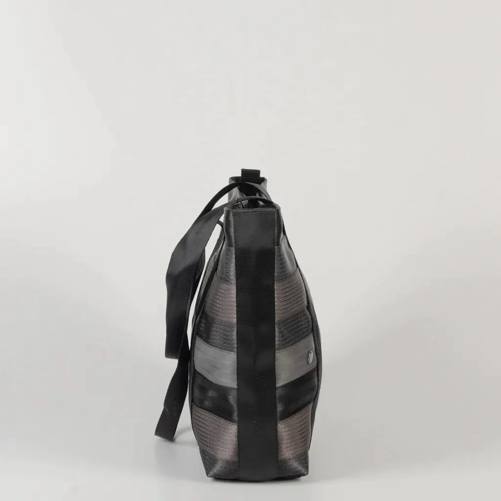 Jaggery Noir Surplus Tote in Rescued Car Seat Belts