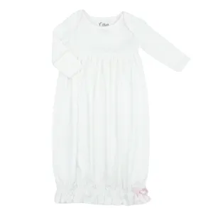 Lap Shoulder Gown w/ Picot Trim