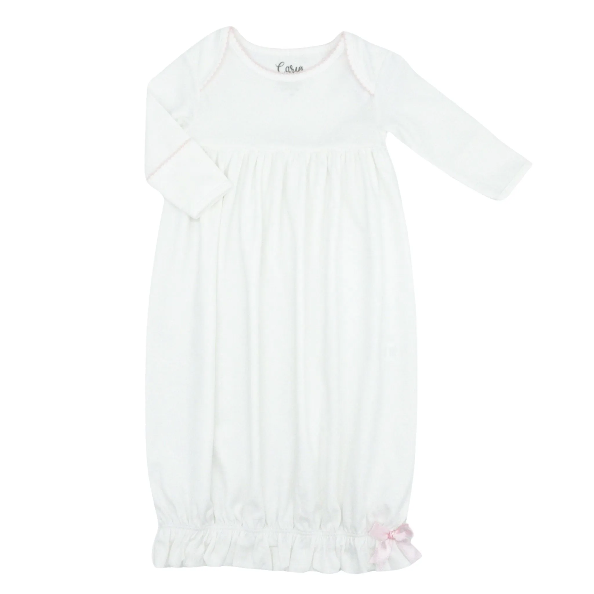 Lap Shoulder Gown w/ Picot Trim