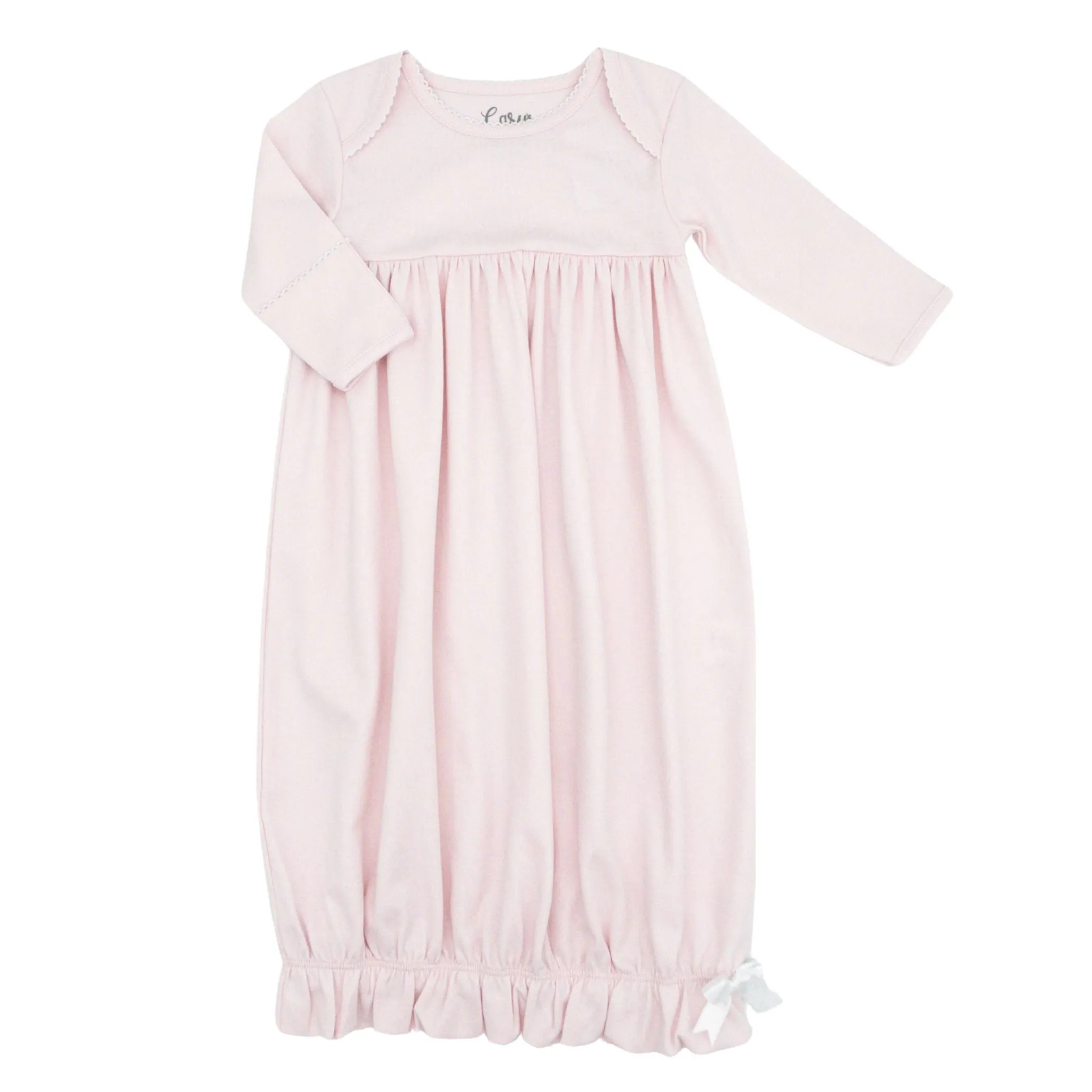 Lap Shoulder Gown w/ Picot Trim