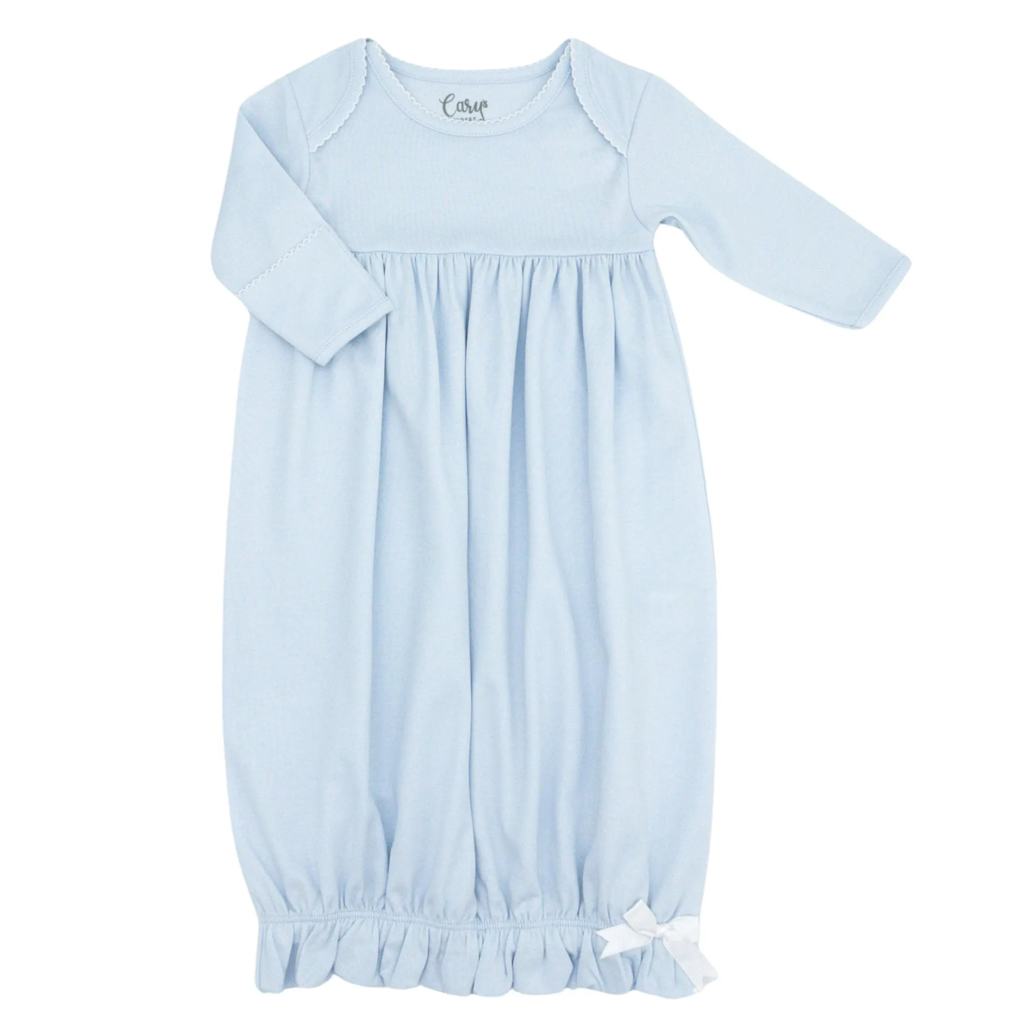 Lap Shoulder Gown w/ Picot Trim