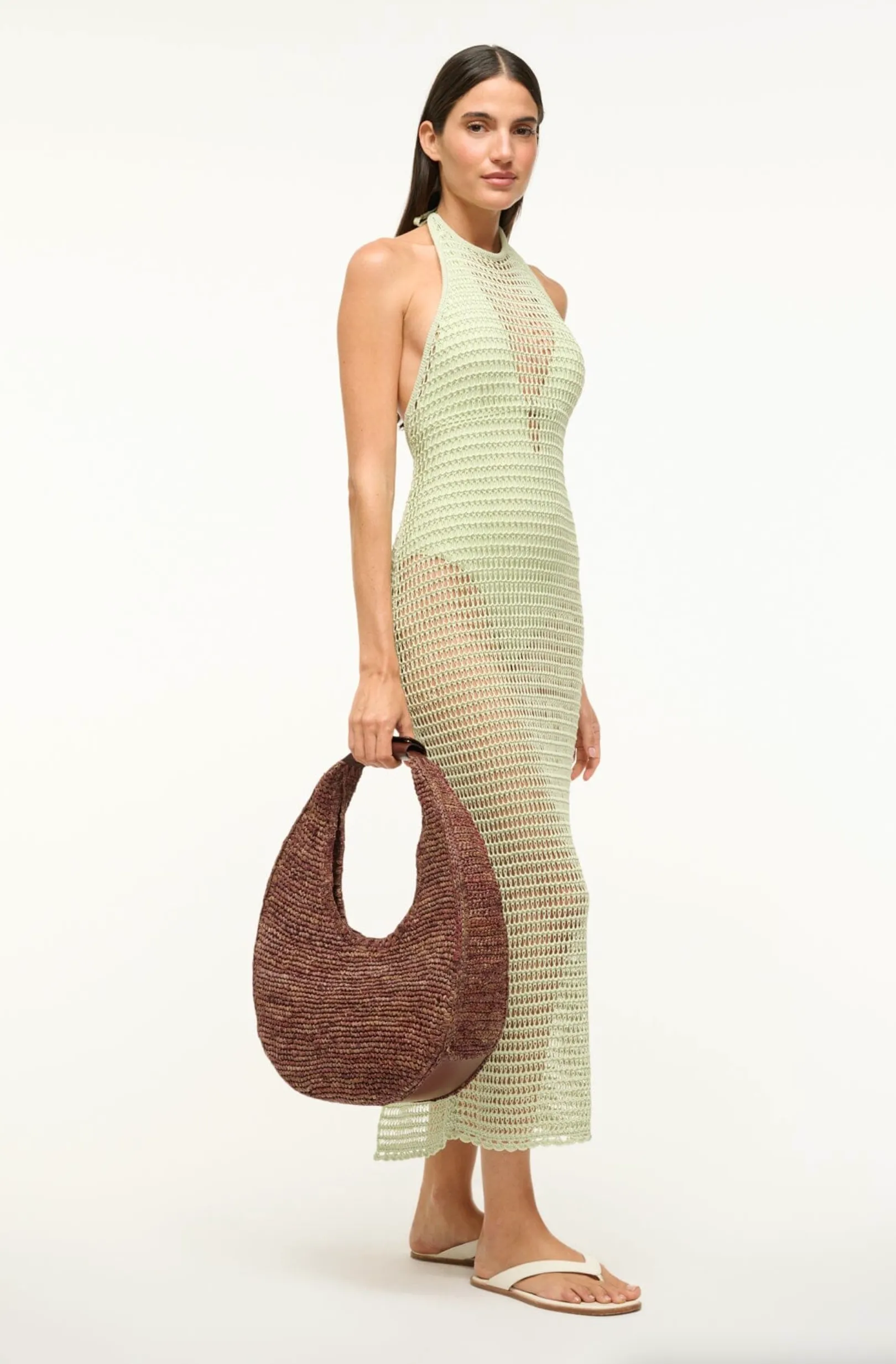 Large Raffia Moon Tote Bag