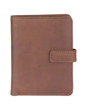 Leather RFID Passport Wallet With Tab Closure