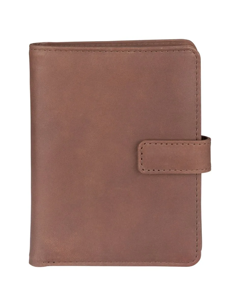 Leather RFID Passport Wallet With Tab Closure