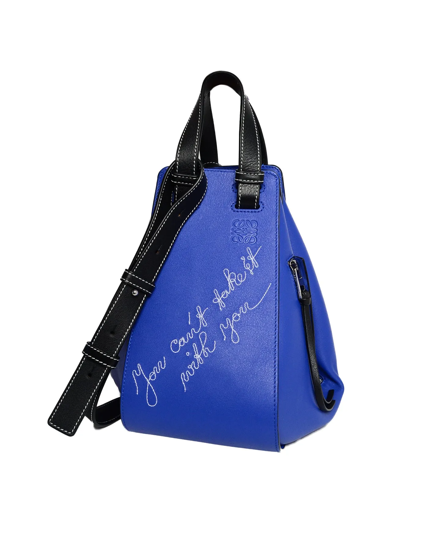 Loewe Selfridge's Exclusive Blue Leather Can't Take It Small Hammock Bag
