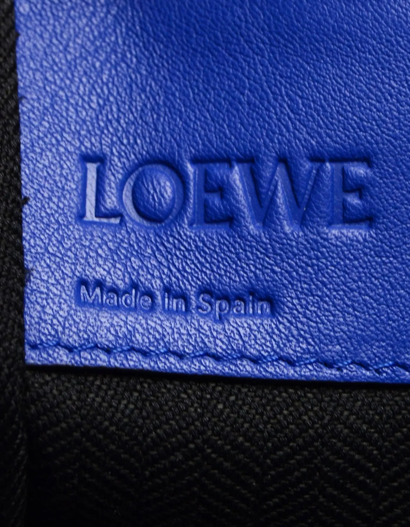Loewe Selfridge's Exclusive Blue Leather Can't Take It Small Hammock Bag