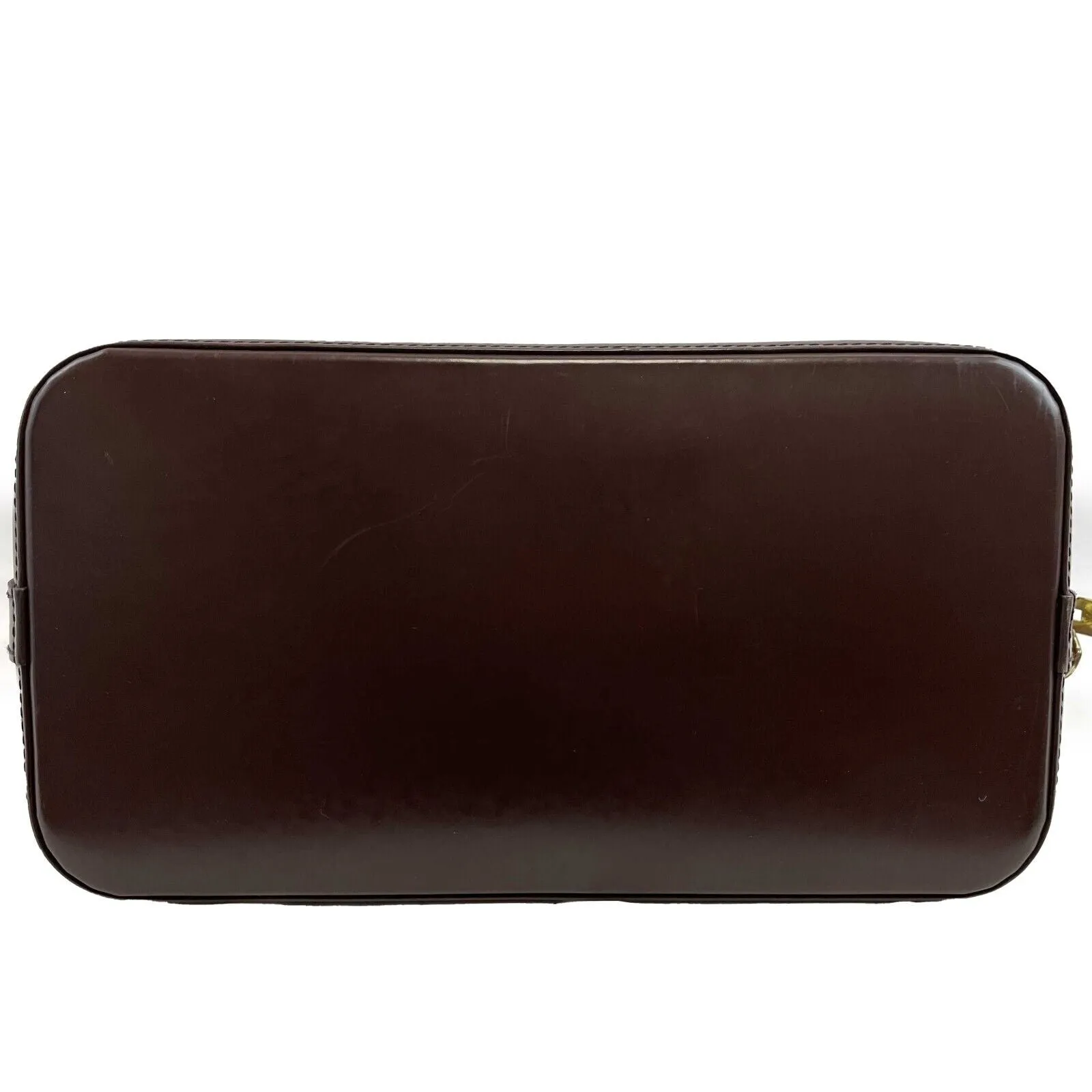 Louis Vuitton Alma Damier Ebene PM Brown Top Handle W/ Lock & Key