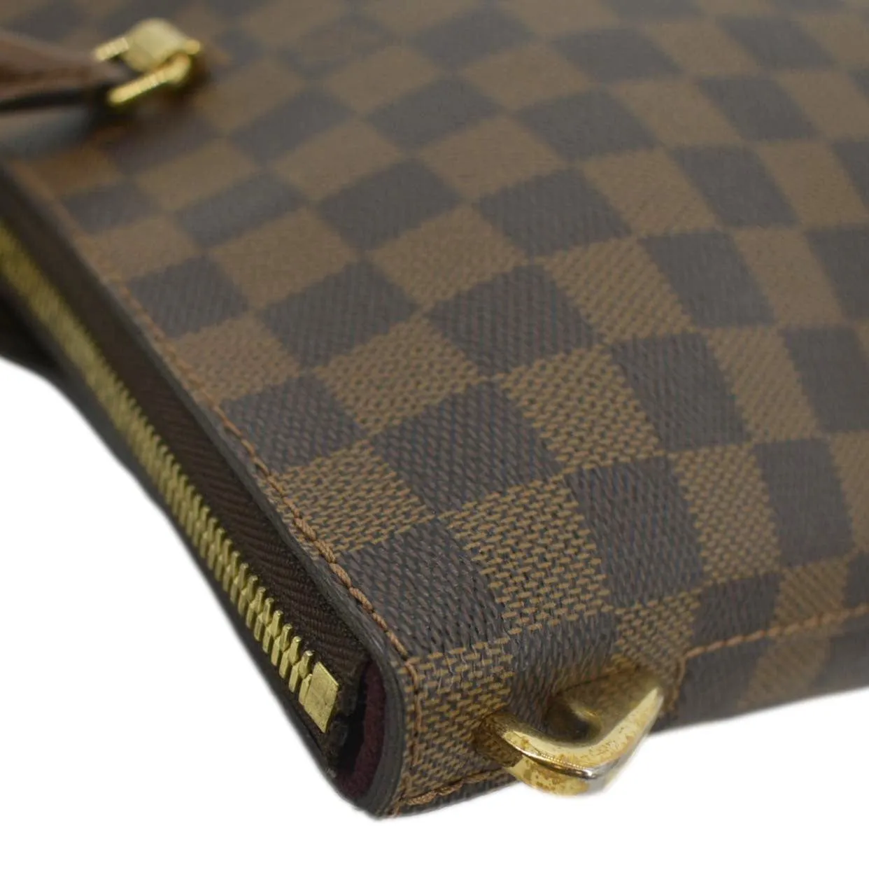 LOUIS VUITTON Belmont Damier Ebene Tote Bag Brown