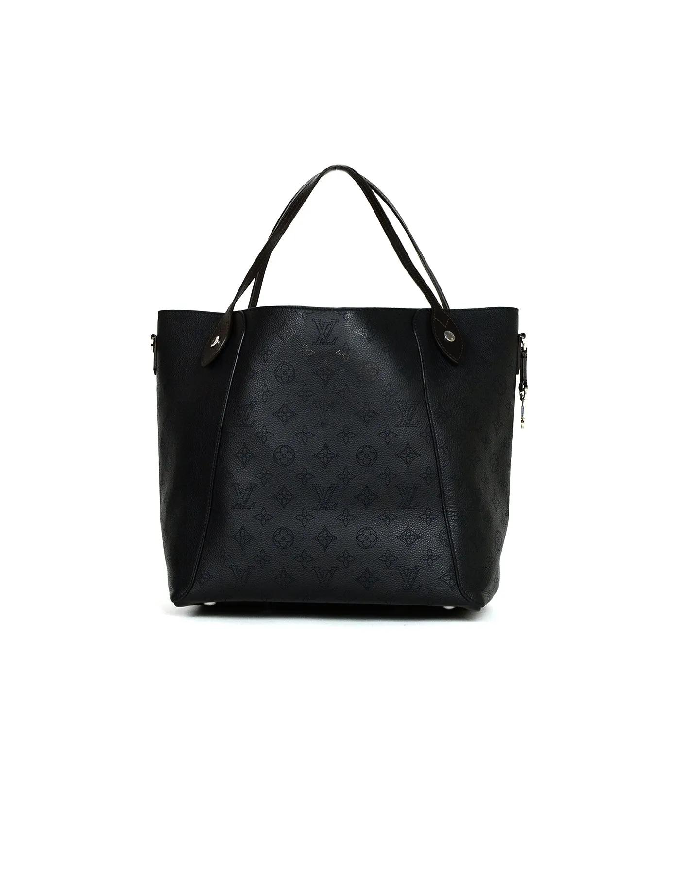 Louis Vuitton Black Mahina Leather Perforated Monogram Hina MM Bag