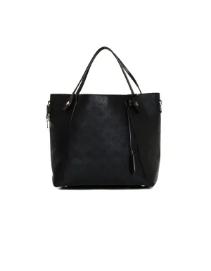 Louis Vuitton Black Mahina Leather Perforated Monogram Hina MM Bag