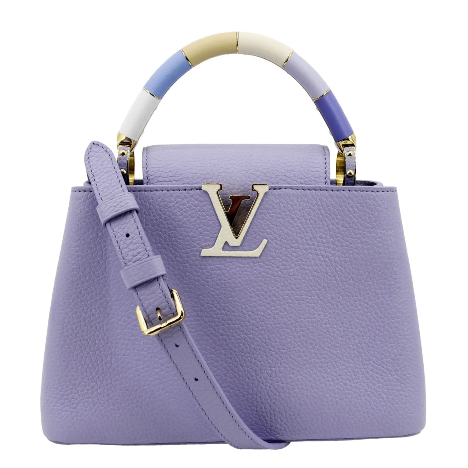 LOUIS VUITTON Capucines BB Taurillon Leather Shoulder Bag Purple