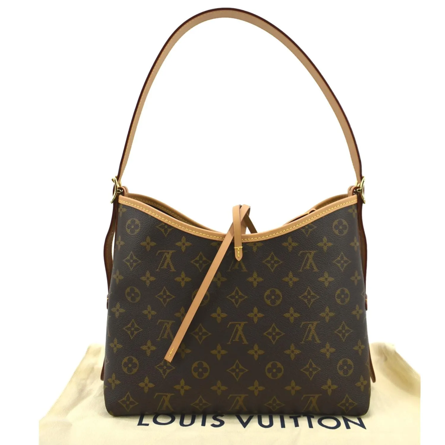 LOUIS VUITTON Carryall PM Monogram Canvas Shoulder Bag Brown