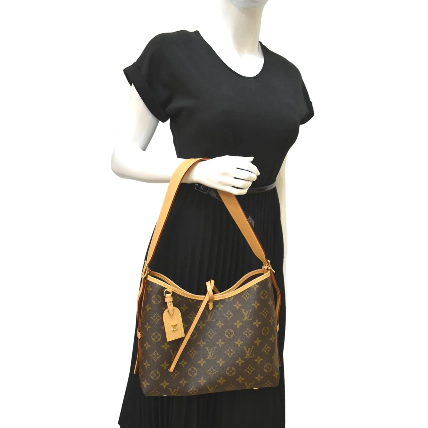 LOUIS VUITTON Carryall PM Monogram Canvas Shoulder Bag Brown