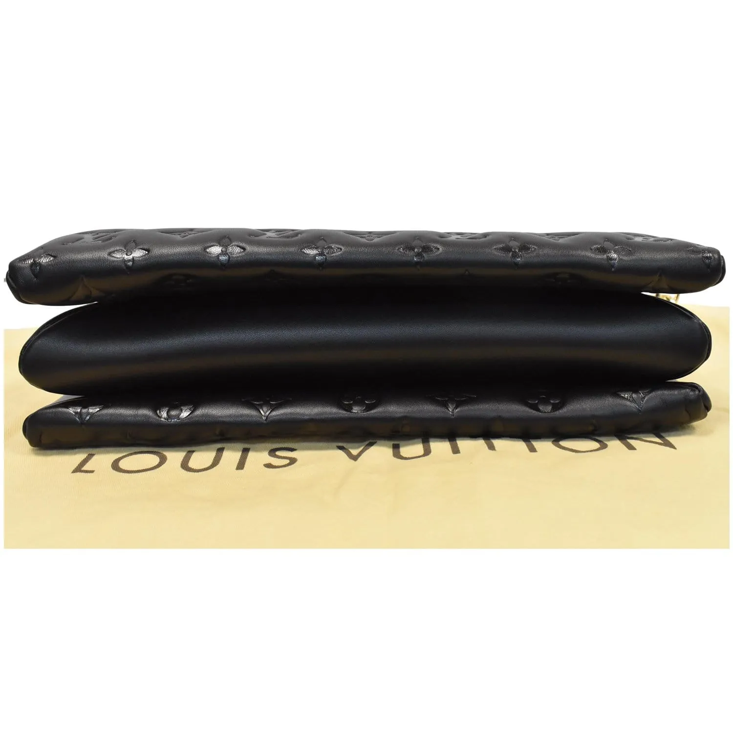 LOUIS VUITTON Coussin MM Monogram Embossed Shoulder Bag Black