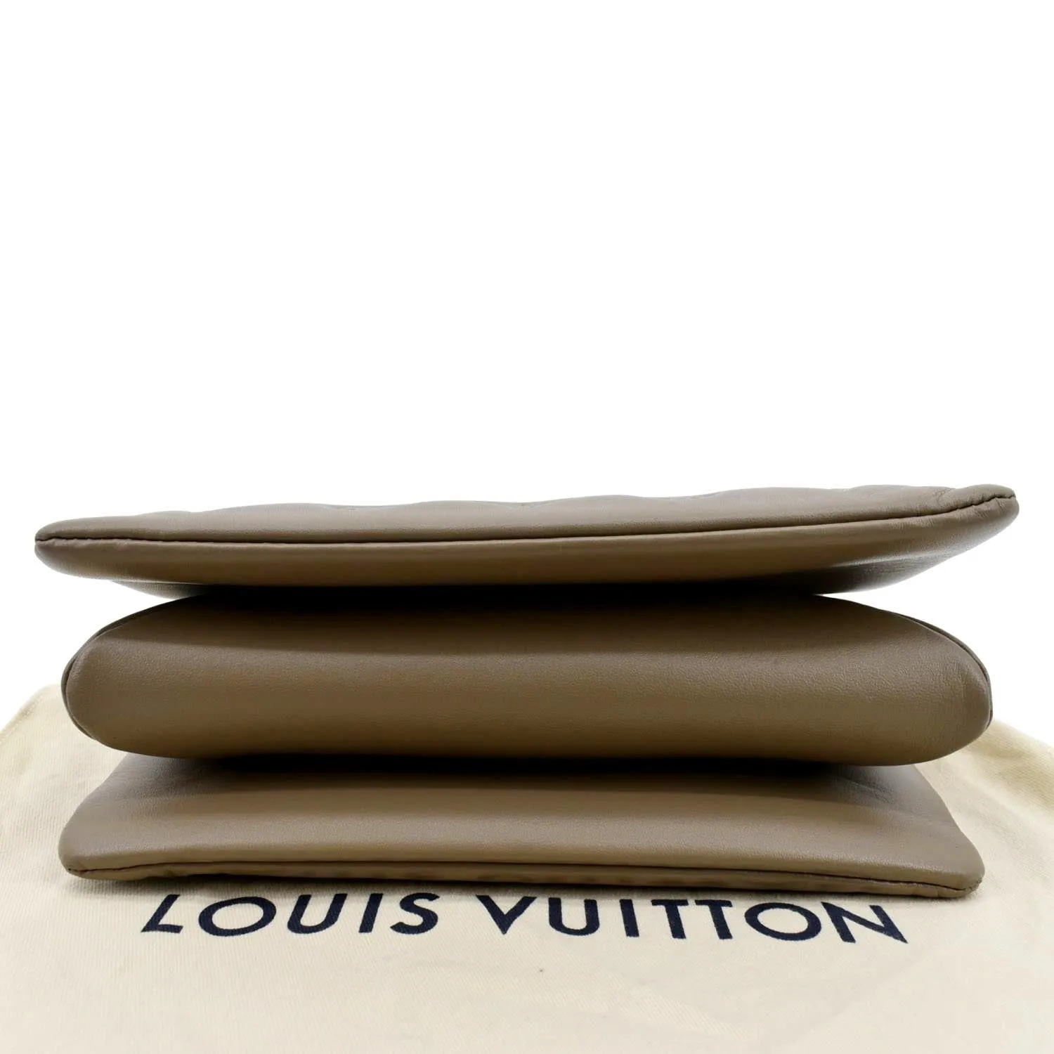 LOUIS VUITTON Coussin MM Monogram Embossed Shoulder Bag Taupe