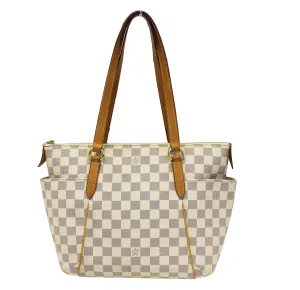 Louis Vuitton Damier Azur Totally PM Brown Shoulder Handbag