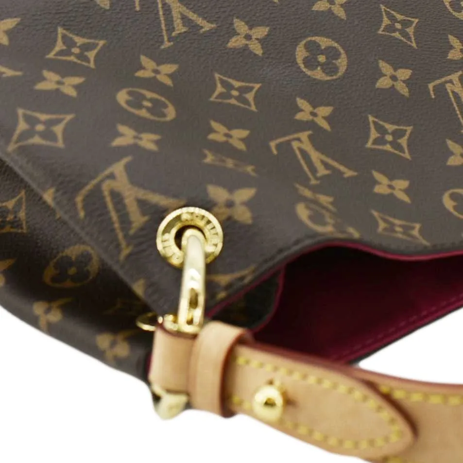 LOUIS VUITTON Graceful PM Monogram Canvas Hobo Shoulder Bag Brown