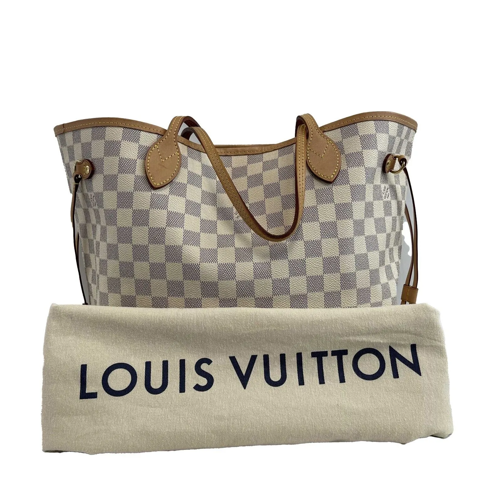 Louis Vuitton - LV Neverfull MM Damier Azur Cream Canvas Tote