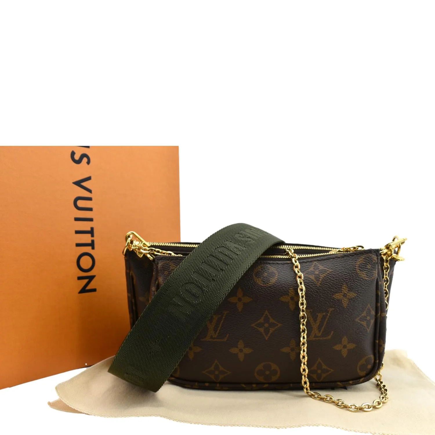 LOUIS VUITTON Multi Pochette Accessoires Monogram Canvas Shoulder Bag Khaki
