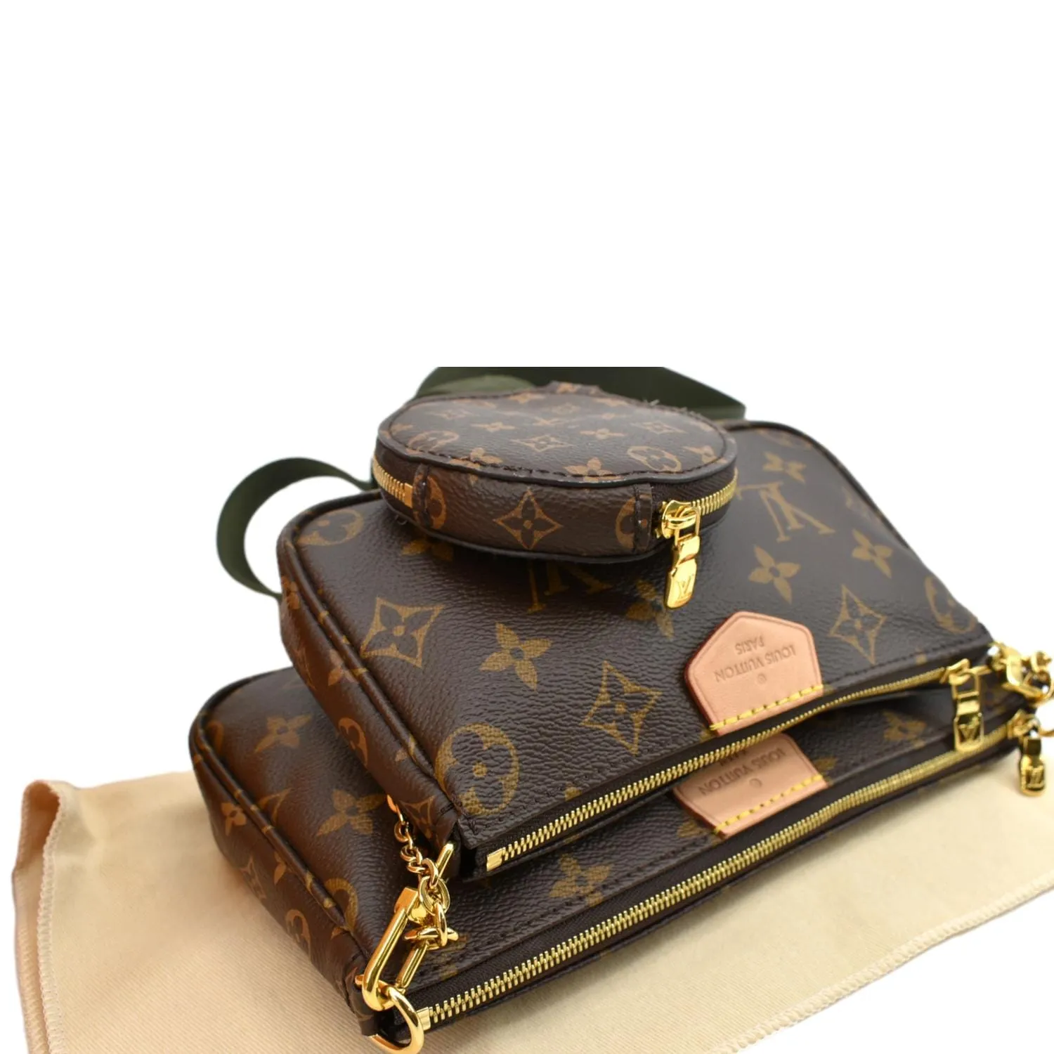LOUIS VUITTON Multi Pochette Accessoires Monogram Canvas Shoulder Bag Khaki