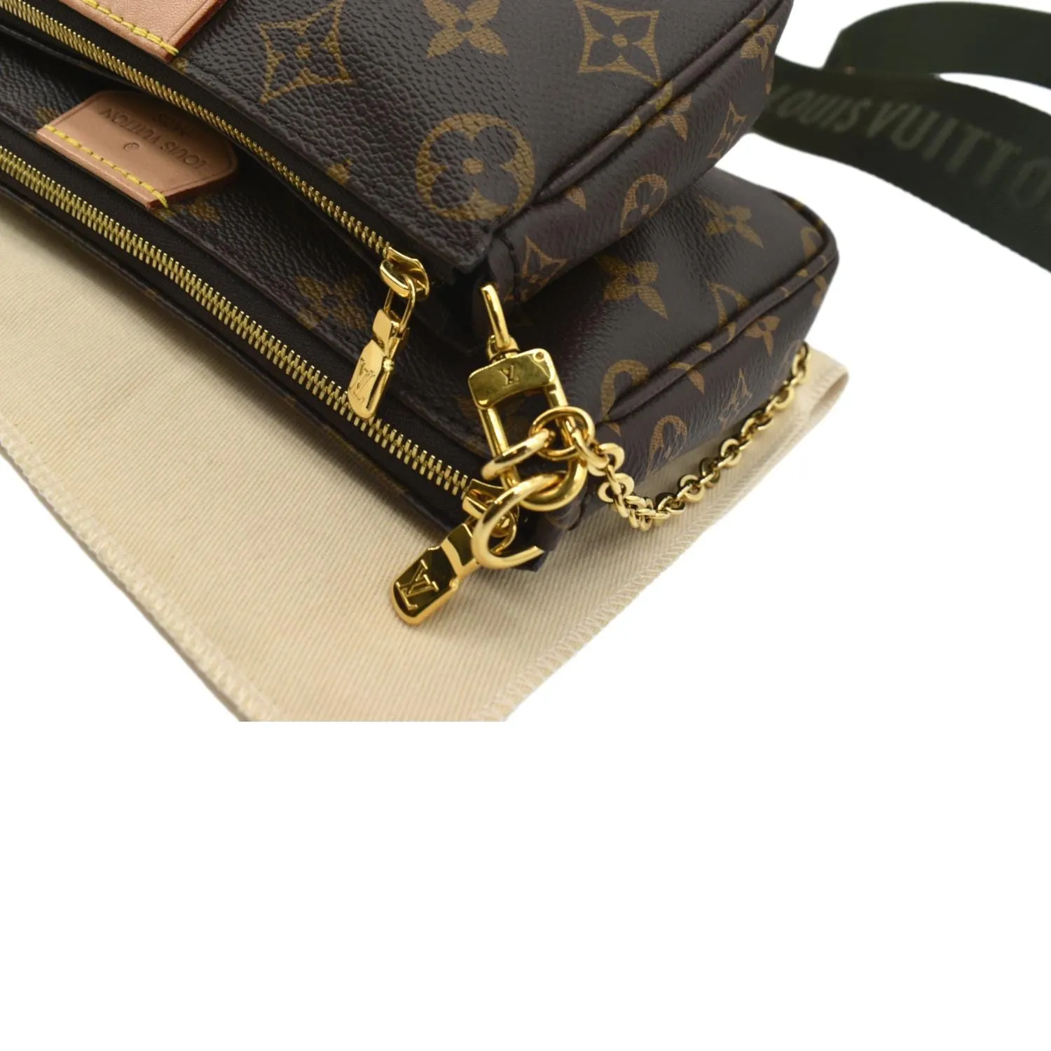 LOUIS VUITTON Multi Pochette Accessoires Monogram Canvas Shoulder Bag Khaki