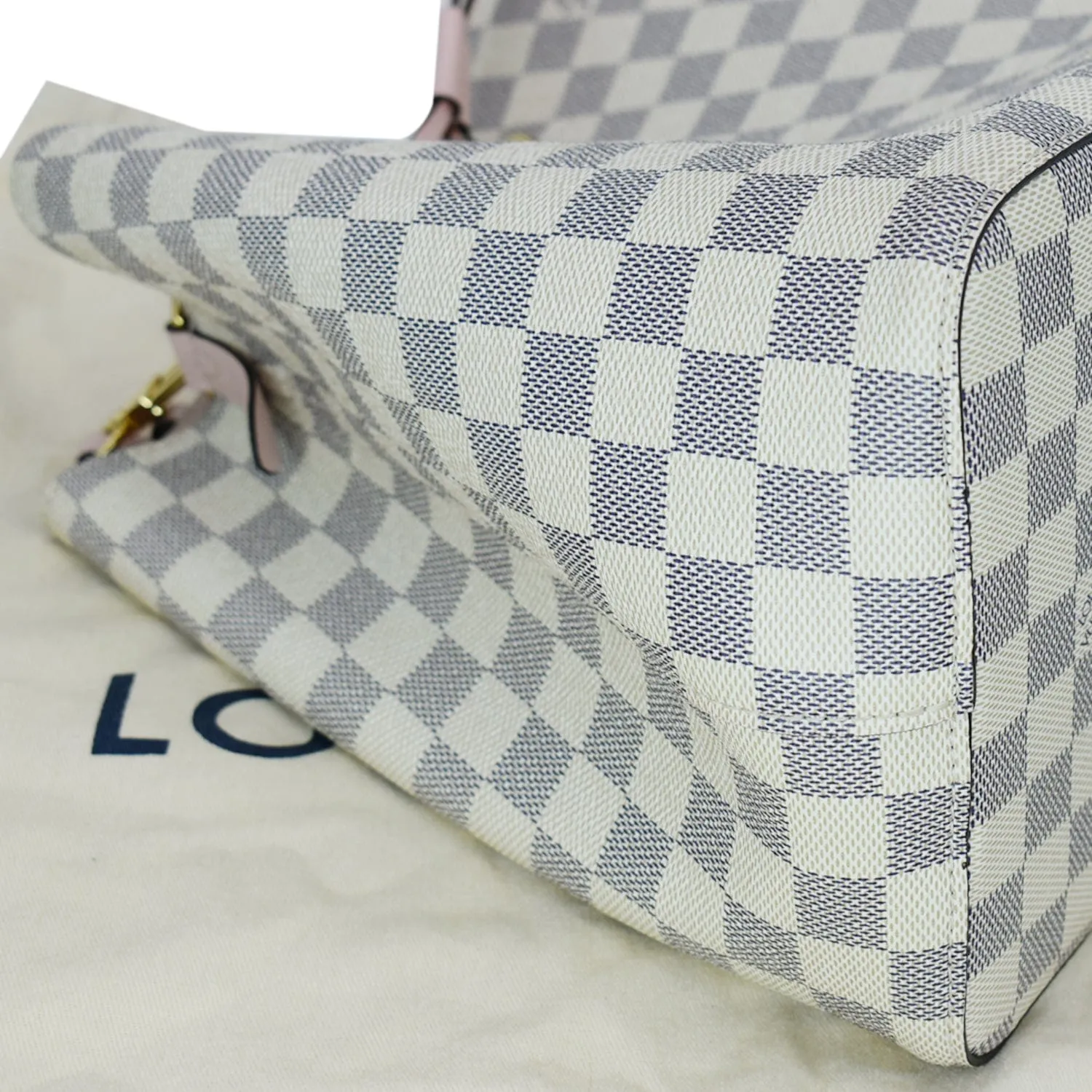 LOUIS VUITTON Neonoe MM Damier Azur Shoulder Bag Rose