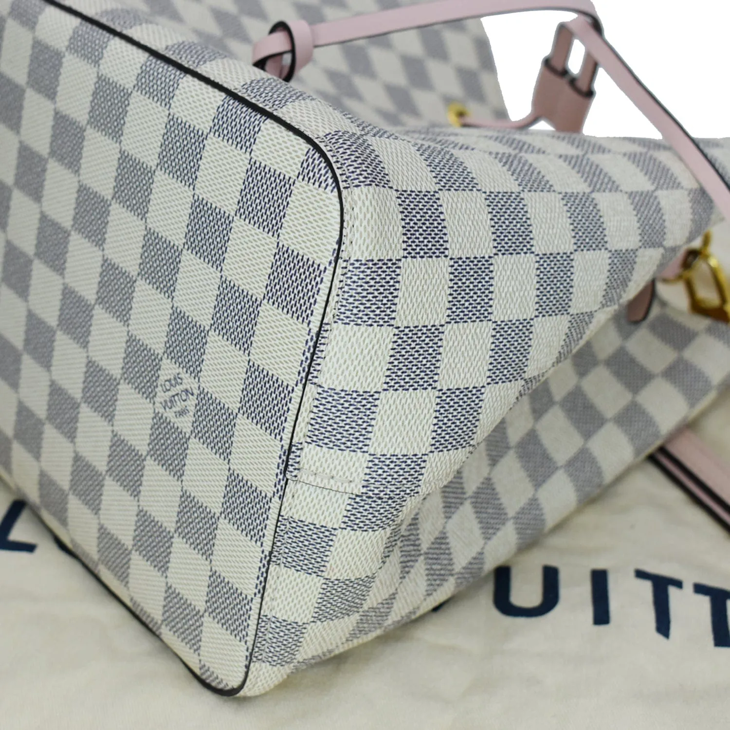 LOUIS VUITTON Neonoe MM Damier Azur Shoulder Bag Rose