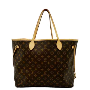 LOUIS VUITTON Neverfull GM Monogram Canvas Tote Bag Brown