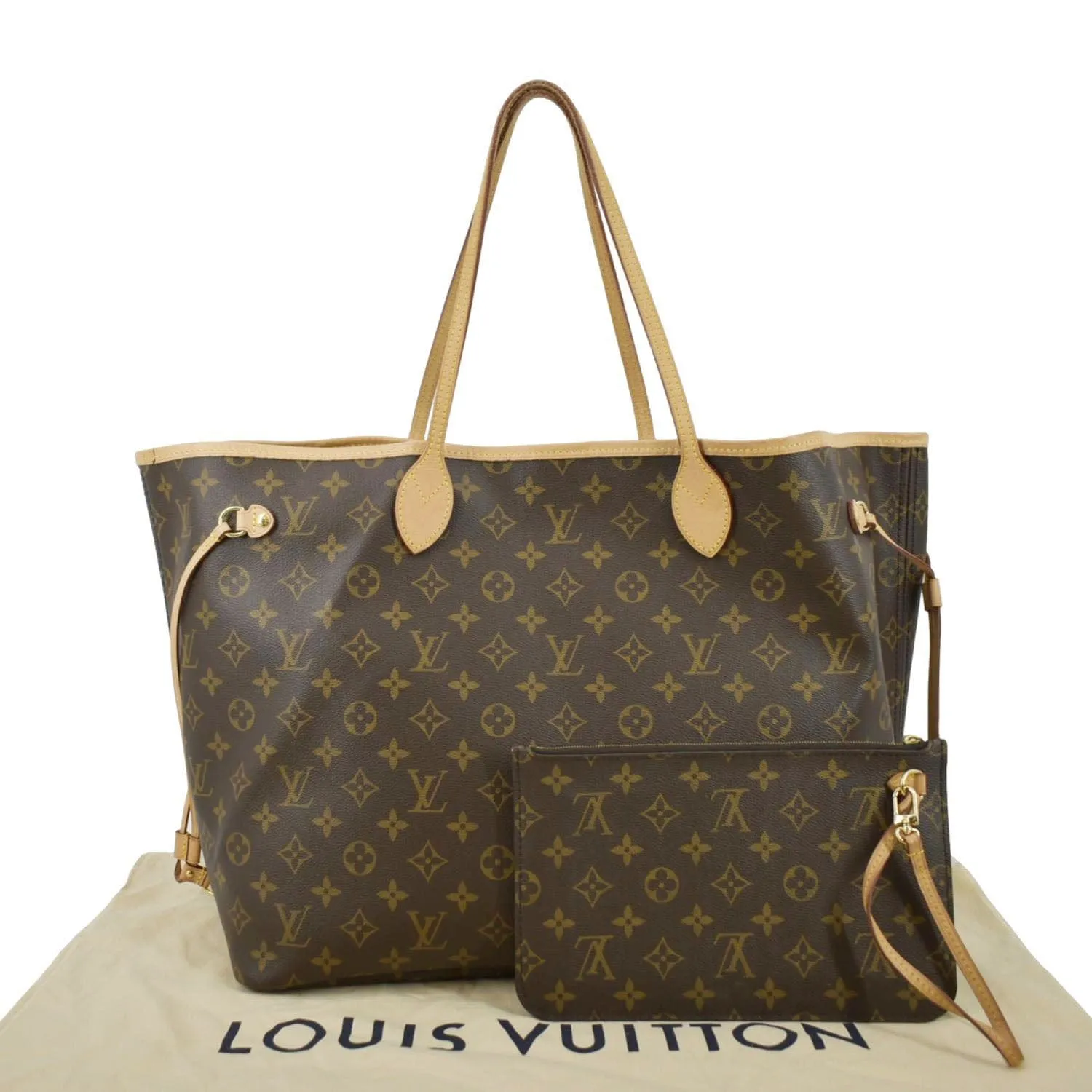 LOUIS VUITTON Neverfull GM Monogram Canvas Tote Bag Brown