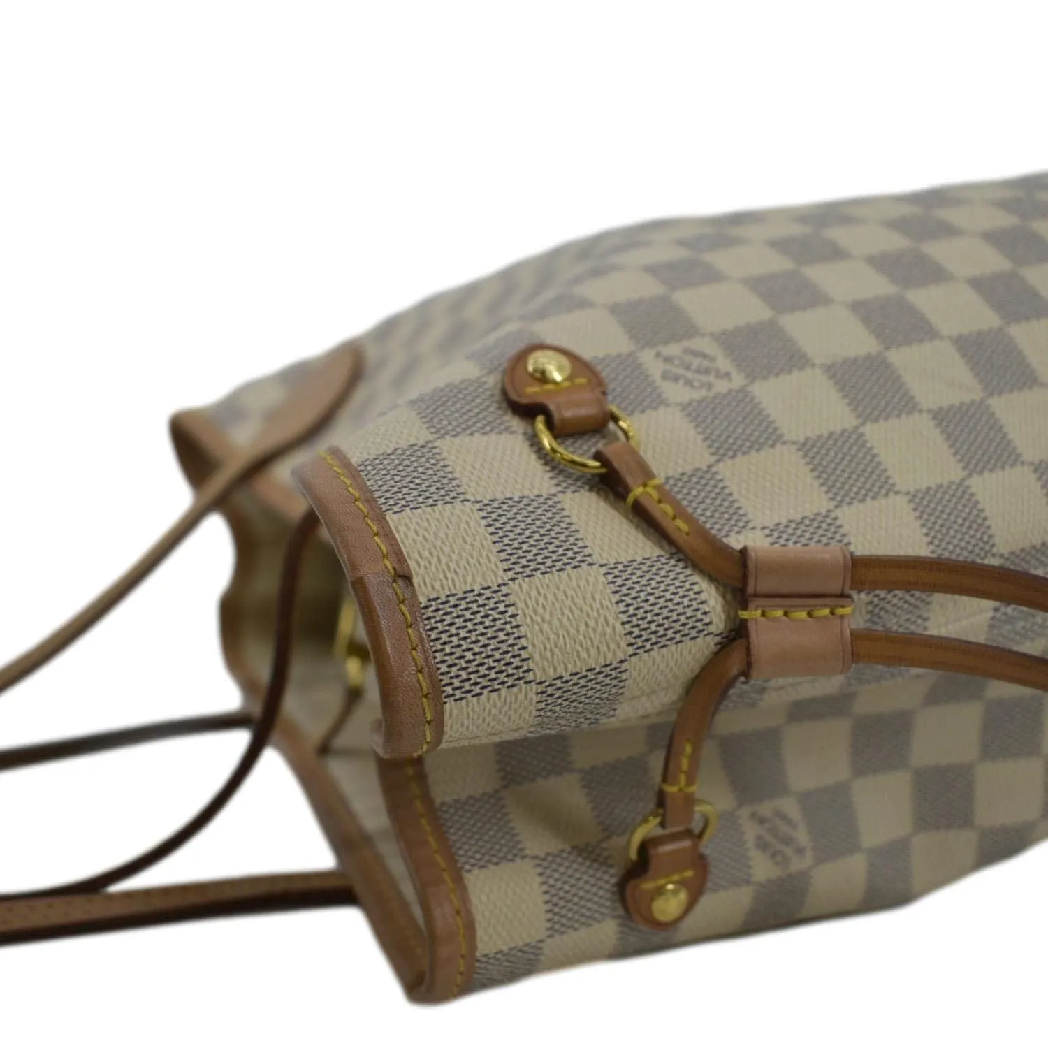 LOUIS VUITTON Neverfull MM Damier Azur Shoulder Bag White