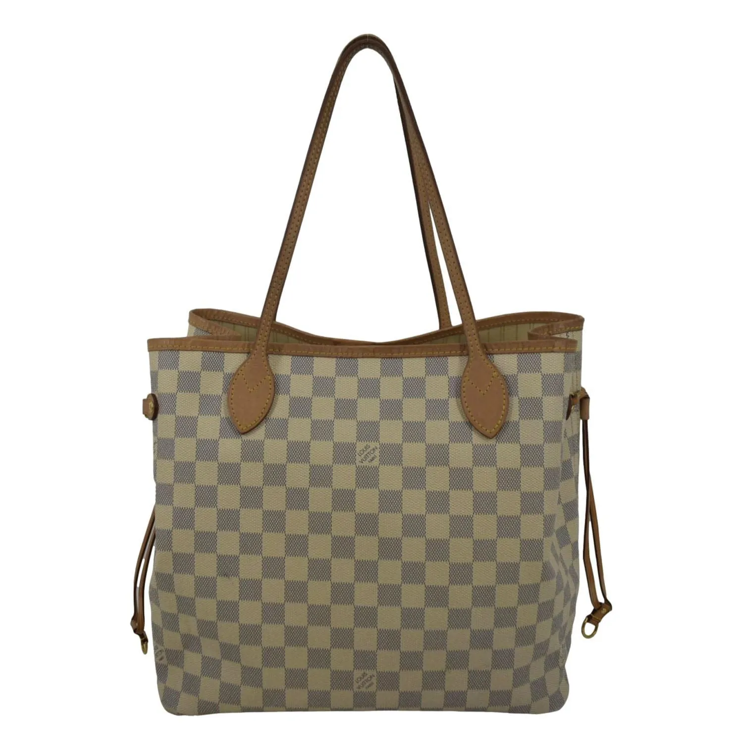 LOUIS VUITTON Neverfull MM Damier Azur Shoulder Bag White
